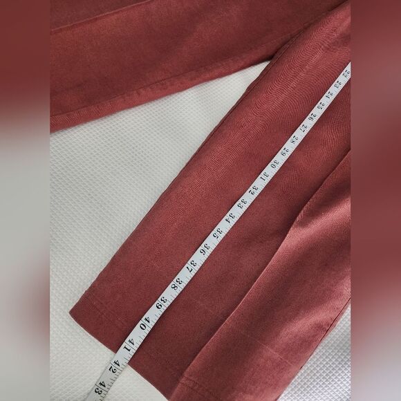 My Weekend Clothes Linen Wide Leg Pants with Relaxed Fit Orange Rust - Picture 10 of 12